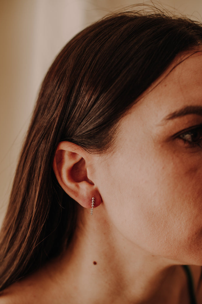 Boucles pendantes Sara Argent - KUBE STORE